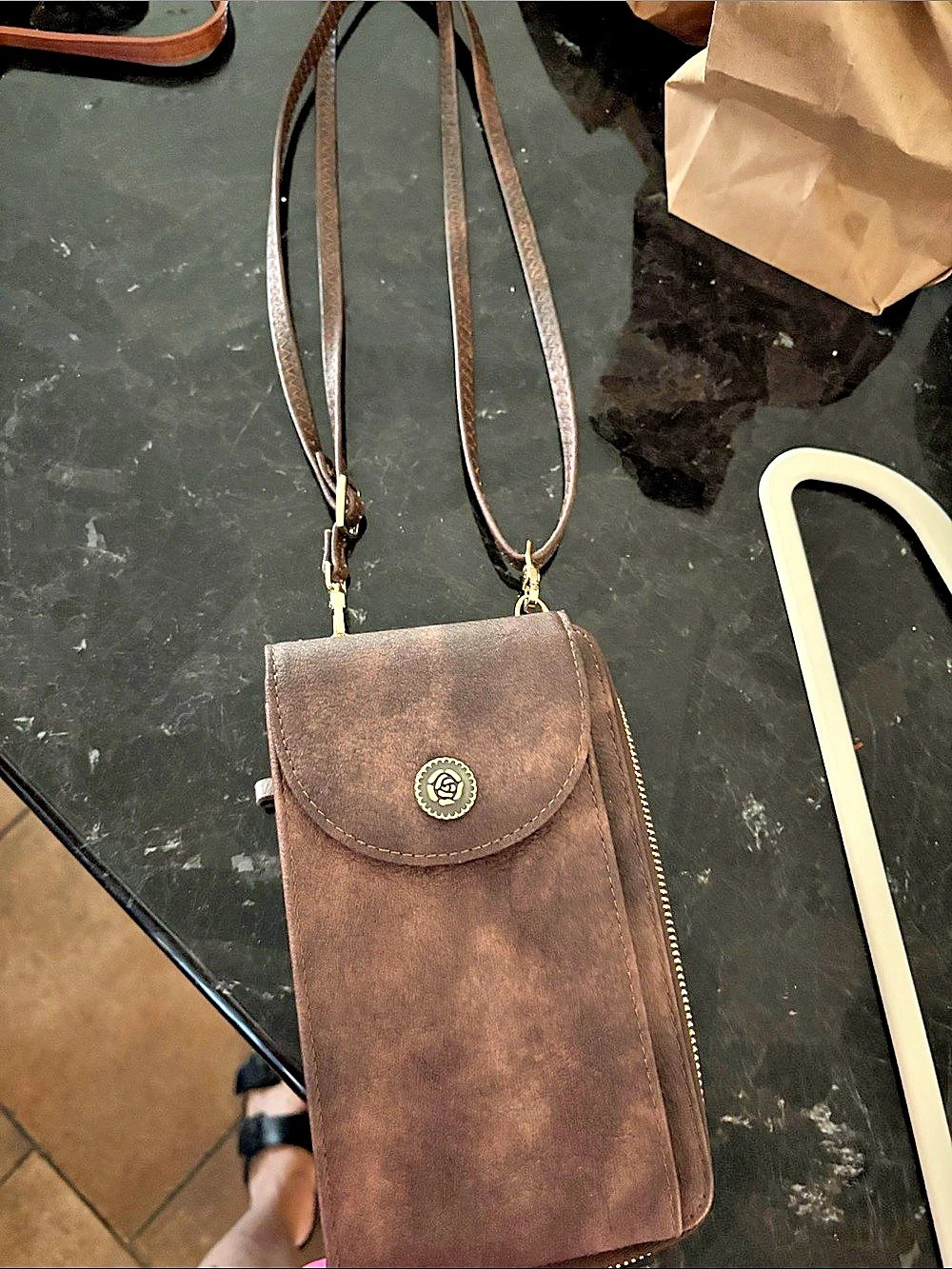 Brown Crossbody Phone Bag